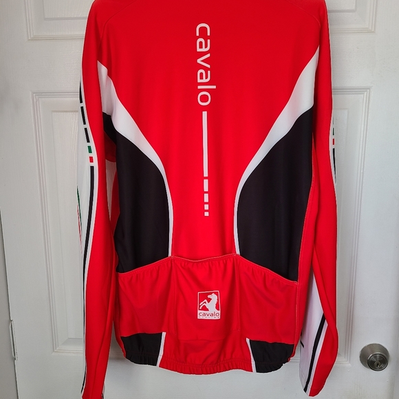 Cavalo Men's Performance Long Sleeve Bicycle Jersey, Size:XXL Color: Red - Picture 9 of 13
